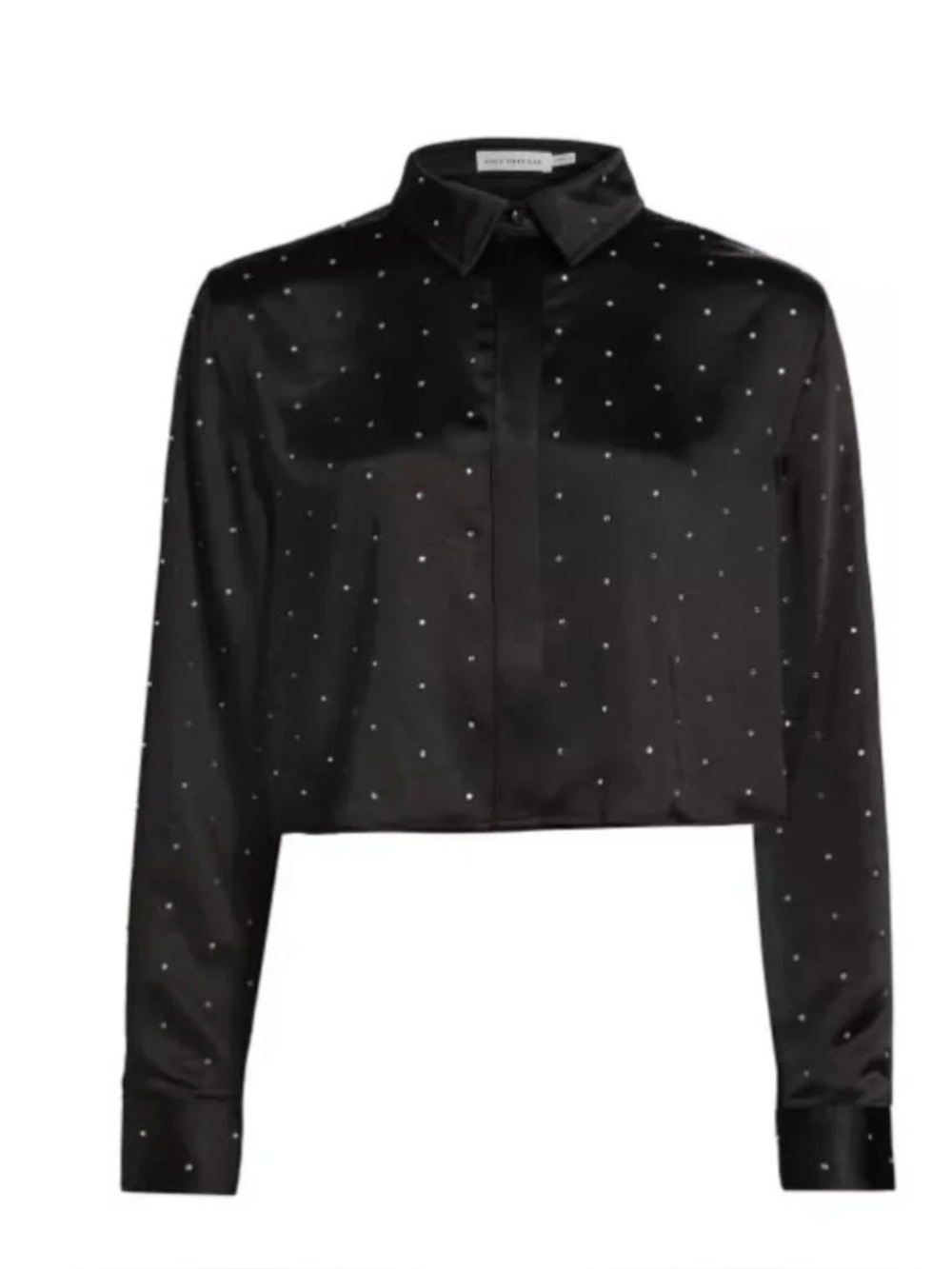 GOOD AMERICA - Black Crystal Satin shirt